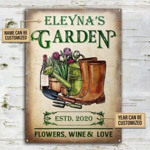 CIFbuy Insegna in Metallo Personalizzata Vintage per Decorazione da Giardino, con Scritta 'Love', per Fiori e Sorrisi, 'Grow with Love', Servizio di Inserimento Disponibile - Product Image 2