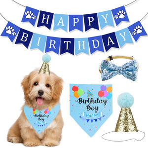 Ensemble de décoration pour fête d'anniversaire d'animaux de compagnie, fournitures pour chien et chat, accessoires mignons pour fête d'anniversaire pour animaux de compagnie - Product Image 3