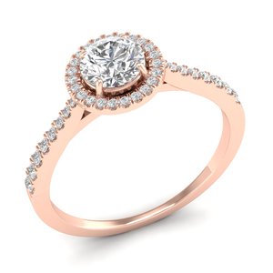 Bagues de fiançailles personnalisées REYES en or rose massif 14 carats avec diamants certifiés IGI pour femmes, vente en gros de bijoux fins - Product Image 2