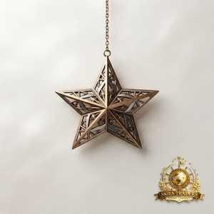 Pendentif étoile 3D multicouche en laiton pour espaces intérieurs, ambiance festive et décorations saisonnières - Product Image 4