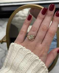 Moissanite en forme de poire en argent S925 de haute qualité, surface brossée, tendance, personnalisée, plaquée rhodium certifiée pour mariage - Product Image 4