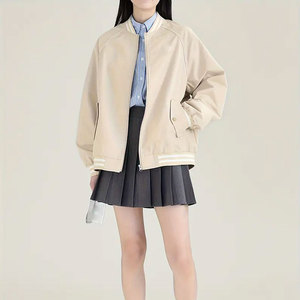 Chaquetas Letterman Personalizadas al por Mayor para Mujer, Chaquetas Letterman Sostenibles y Transpirables de Algodón Tejido - Product Image 4