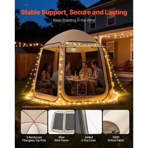 Tenda a baldacchino pop-up 10x9.2ft per 8 persone con tendalino esteso e tessuto Oxford, portatile con borsa per il trasporto - Product Image 4