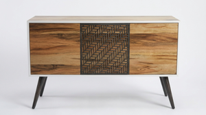 Table de chevet contemporaine en bois d'acacia, meuble de rangement en bois massif avec 2 pieds de hauteur de rangement pour chambre à coucher, mobilier de maison - Product Image 2