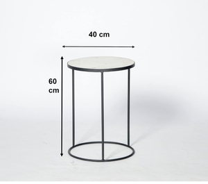 Table d'appoint ronde en marbre noir avec plateau en fer pour salon, chambre à coucher, canapé, table de chevet, meubles modernes de haute qualité - Product Image 1