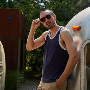 Débardeur sans manches pour hommes, col rond |   Mélange doux de polyester et de coton |   Vêtements décontractés et sportifs d'été - Product Image 4