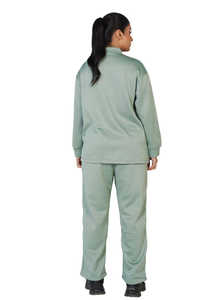 Ensemble de survêtement tendance personnalisé, léger, moderne et élégant, vert clair, simple, pour l'hiver, avec fermeture éclair, fourniture OEM - Product Image 2