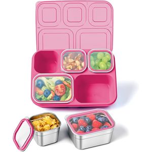 Contenitore per Pranzo Bento Riutilizzabile in Acciaio Inox Freshmage con 5 Scomparti per Scuola e Lavoro - Product Image 1
