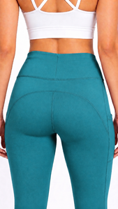 Women Solid High Waist Yoga <b>Leggings</b> <b>with</b> Butt Shaping Design Breathable Cotton Spandex Material and Utility <b>Pocket</b> For Sports - Product Image 2
