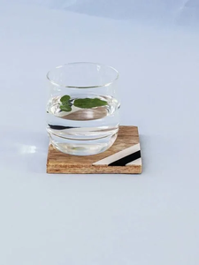 Wood Inlay Square Classic Design Eco-Friendly Insulated <b>Coaster</b> Tray <b>for</b> Teacup Coffee Tea - Product Image 4