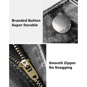 กางเกงยีนส์ขาสั้นเอวสูงสำหรับผู้หญิง แต่งขอบรุ่ย ขาดเซอร์ๆ สไตล์วินเทจ เหมาะสำหรับฤดูร้อน ขอบดิบ ติดซิป - Product Image 5