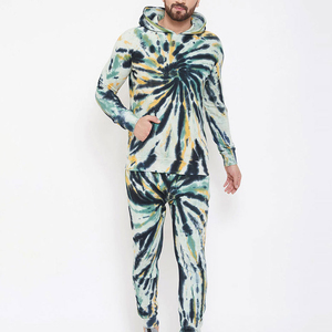 Conjunto de Sudadera con Capucha Tie Dye para Hombre, Informal, de Algodón y Spandex, Felpa Francesa Transpirable, Conjunto Deportivo de Moda Primavera - Product Image 2