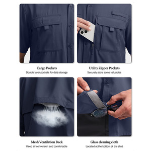 Camisas de pesca cómodas y elegantes para hombre, tela suave al tacto, material elástico, camisas de pesca con la mejor costura para hombre - Product Image 4