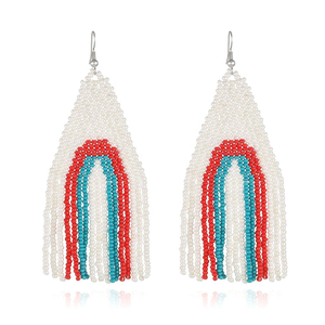 Bijoux pour femmes style bohème, perles en verre arc-en-ciel à franges, multicolores, par MULTI CRAFT - Product Image 5