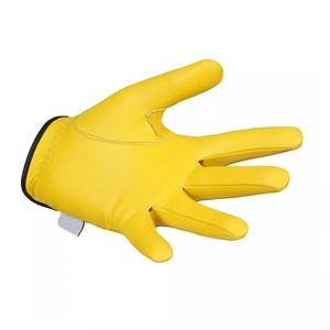 Gants de golf jaunes en cuir véritable, respirants, avec fermeture auto-agrippante, unisexes, pour le sport - Product Image 6