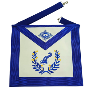 Delantal Masónico Tradicional de la Logia Azul, Juego de Accesorios de Regalia Ceremonial para Oficiales Masónicos, Bordado Premium - Product Image 1