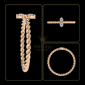 Anillo Minimalista de Oro Sólido de 18K con Diamante Natural Trenzado de 0.10 Quilates, Certificado por IGI, para Uso Diario, Regalo de Aniversario de Bodas para Mujer - Product Image 6