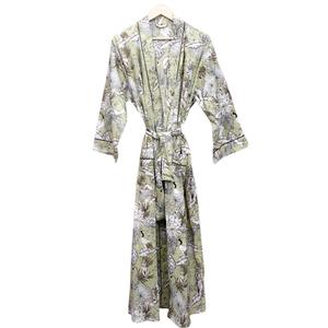Women Casual Bohemian Floral Cotton <b>Kimono</b> Robe Belt Open Front Long Breathable Eco-Friendly Quick Dry Summer <b>Beach</b> Vacation - Product Image 4