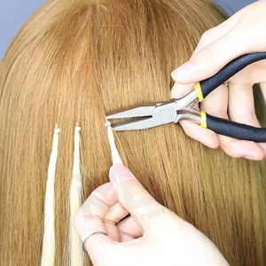Hair <b>Extension</b> Pliers for Micro Rings <b>Beads</b> Hair <b>Extension</b> Tools Pliers Stainless Steel Black Rubber Grip Accept Customized Log - Product Image 5