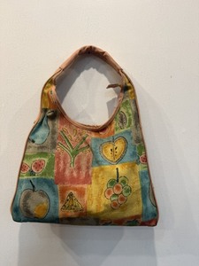 Sac fourre-tout décontracté en tissu de coton à imprimé fruits, bandoulière unique, ouverture supérieure, sac à main pour femme, usage quotidien, design doux, lavage à la main, capacité jusqu'à 1L - Product Image 1