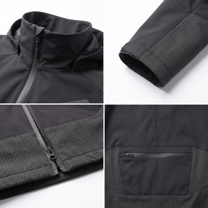 Parka technique imperméable en nylon pour homme avec fermeture éclair asymétrique et capuche, veste de pluie technique d'extérieur, fabricant OEM - Product Image 4