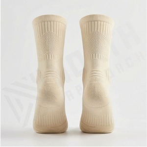Crew <b>Socks</b> Solid Color 100% Cotton Breathable Knitted for Daily Casual Wear Adults Spring Season Standard Thickness - Product Image 2