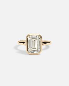 แหวนเพชรเม็ดเดี่ยวทรงเหลี่ยมมรกต 14K ทองคำแท้ รับรองโดย IGI เพชรเพาะเลี้ยงหลากสี หลายขนาดกะรัต ดีไซน์หรูหรา สง่างาม - Product Image 6