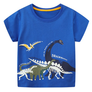 Camiseta de Manga Corta Casual con Cuello Redondo para Niños, Tejida, Estampada, 100% Algodón, Transpirable, Ecológica, Comprimida, Directo de Fábrica - Product Image 1