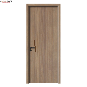 Puerta de Entrada Privada Moderna de PVC con Chapa de Madera, Resistente a la Humedad, Ignífuga, Puerta Interior de MDF Sólido, Material Principal Madera - Product Image 1