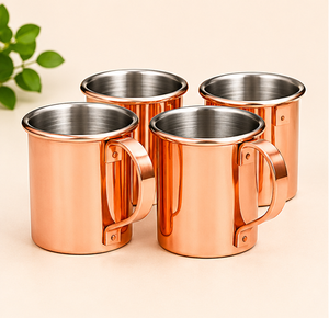 Juego de Tazas Moscow Mule de Cobre Puro con Diseño Atractivo, Acabado Pulido, Tazas para Cócteles con Asas Ergonómicas para Fiestas en Casa o Bares - Product Image 2