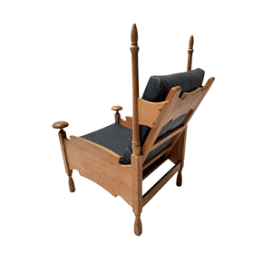 Sillón de Madera Maciza para Descanso con Asiento Tapizado Acolchado para Hotel, Villa, Sala de Estar, Muebles de Calidad de Exportación - Product Image 5