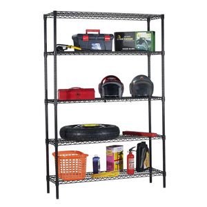 Scaffale di Stoccaggio Regolabile a 5 Ripiani Nero RT - Product Image 1
