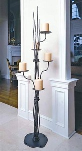 Support de bougie en fer forgé, 5 porte-bougies noirs pour bougies chauffe-plat, spirale décorative pour la maison - Product Image 3