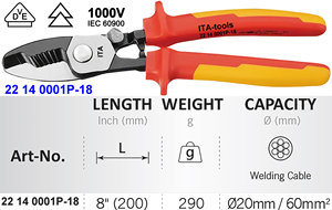 1000V Insulated Twin <b>Edge</b> Cable <b>Cutter</b> with VDE - Product Image 3