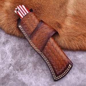 Cuchillo Táctico de Caza y Camping Hecho a Mano con Bandera Americana, Hoja Fija de 8 Pulgadas con Punta Caída, Acero Inoxidable 58HRC, Resina OEM - Product Image 2