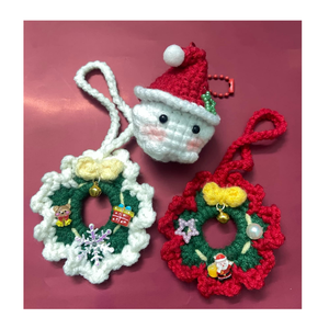 Handmade Crochet Winter Christmas Keychain Knitted Holiday Keyring Cute Seasonal Bag Charm Christmas Gift Souvenir Party Favor - Product Image 5