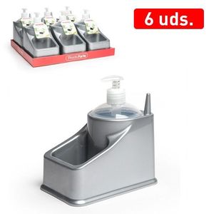 กล่องเก็บของพลาสติกพร้อมขวดเจลแอลกอฮอล์สีเงินสำหรับใช้ในครัว 6 ชิ้น - Product Image 1