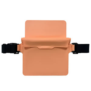 Unisex Waist Bag In Peach Color With Black Adjustable Straps For Daily Use - Product Image 6