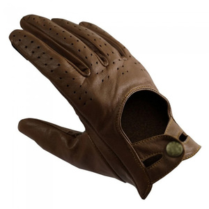 Gants de conduite en cuir pour hommes, à doigts entiers, respirants, antidérapants, design classique, pour toutes les saisons - Product Image 5