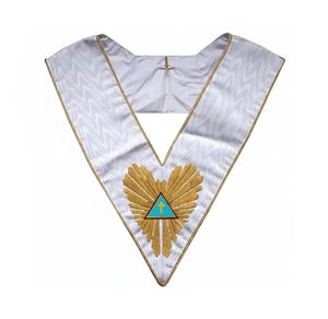 Collar de 5ª Orden Rito Francés Grados Superiores (GLNFGLTSO) Rito Francés Encaje Bordado a Mano Profesional con Imperdible de Seguridad Premium Ceremonial - Product Image 6