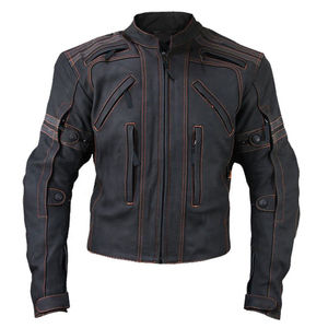 Blouson de moto unisexe en cuir noir, manches longues, respirant, séchage rapide, coupe-vent, toutes saisons, vêtements de course - Product Image 6
