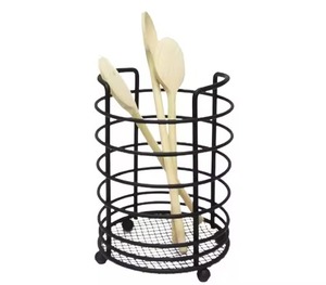 Fancy Elegant Modern Luxury Designer Handmade Black Wire Eco-Friendly Double Cutlery Holder Storage Organizer Tableware caddy - Product Image 1