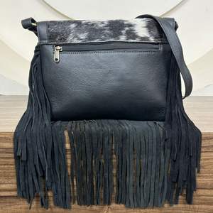 กระเป๋าสะพายพาดลำตัวหนังแท้สำหรับผู้หญิงหนังแท้ขนแกะสไตล์โบโฮใหม่ - Product Image 5