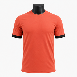 เสื้อฟุตบอลสีส้มแบบยูนิเซ็กซ์ แขนสั้น คอกลม โพลีเอสเตอร์ 100% ระบายเหงื่อได้ดี ระบายอากาศได้ดี ปรับแต่งชื่อทีมได้ สีพื้น - Product Image 1