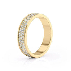 แหวนวงกว้างประดับเพชรเพาะเลี้ยงสีโรสโกลด์ - Product Image 5
