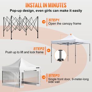 10 X 10 FT Pop up <b>Canopy</b> <b>Tent</b> with Removable Sidewalls Wheeled Bag UV Resistant Waterproof Insulation for Outdoor Patio Gazebo - Product Image 5