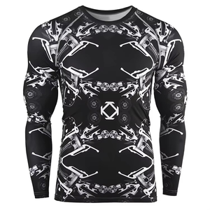 Camiseta de compresión para hombre MMA, transpirable, personalizada con estampado digital, manga corta, poliéster/nailon, color personalizado, ¡en oferta! - Product Image 1