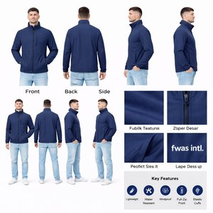 Vestes coupe-vent pour hommes, nouvelle mode, très vendues, en softshell, écologiques, respirantes, légères, personnalisables - Product Image 5