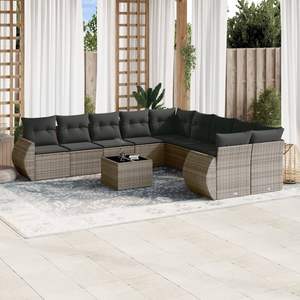 Conjunto de Sofás Modulares Grandes de Ratán PE Gris para Jardín, Colección Premium de Muebles para Exteriores - Product Image 1