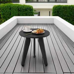 Table d'appoint extérieure moderne en bois noir résistant aux intempéries, petite table de patio, véranda, terrasse, support pour plantes, salle à manger, salon, cuisine, extérieur - Product Image 1